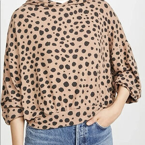 LNA Revolve Leopard Animal Print Hoodie Super Soft Cozy Pull Over Plus Size